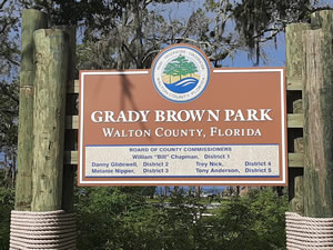 sign at grady brown park in freeport, florida